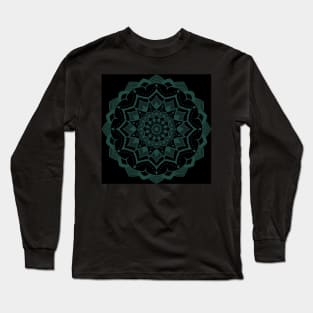 Green Intricate Mandala Pattern Long Sleeve T-Shirt